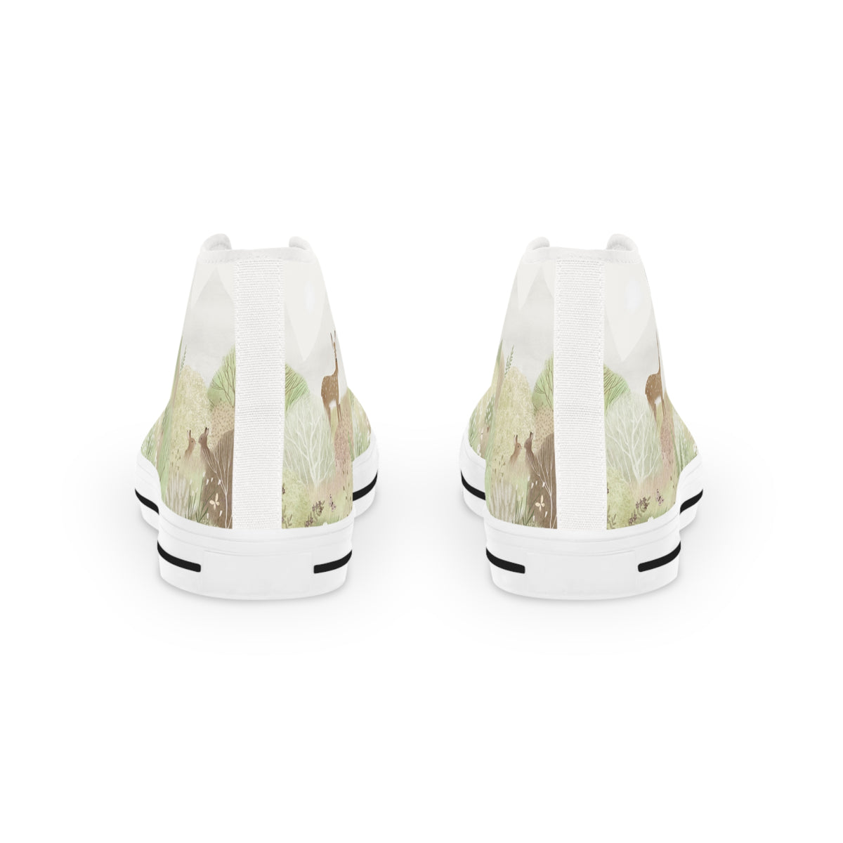 High Top Men's Sneakers — Forest Deer Watercolor Design
