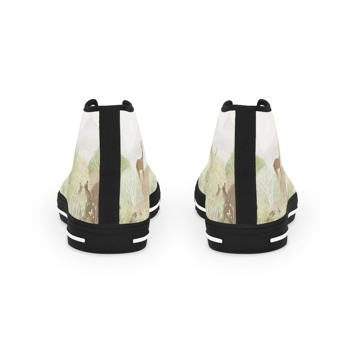 High Top Men's Sneakers — Forest Deer Watercolor Design