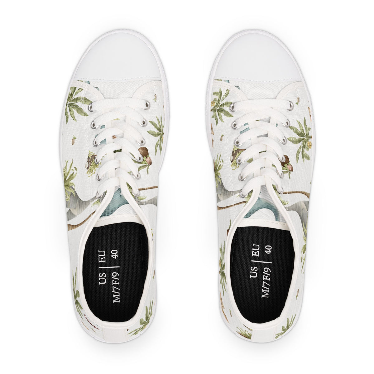 Palm Tree Pattern Women's Low Top Sneakers