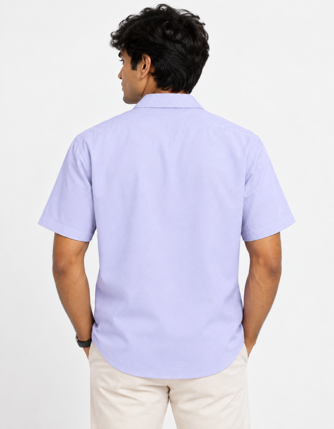 Lavender Indian Man embroidered Shirt