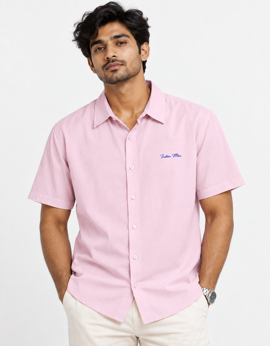 Pink Indian Man embroidered Shirt