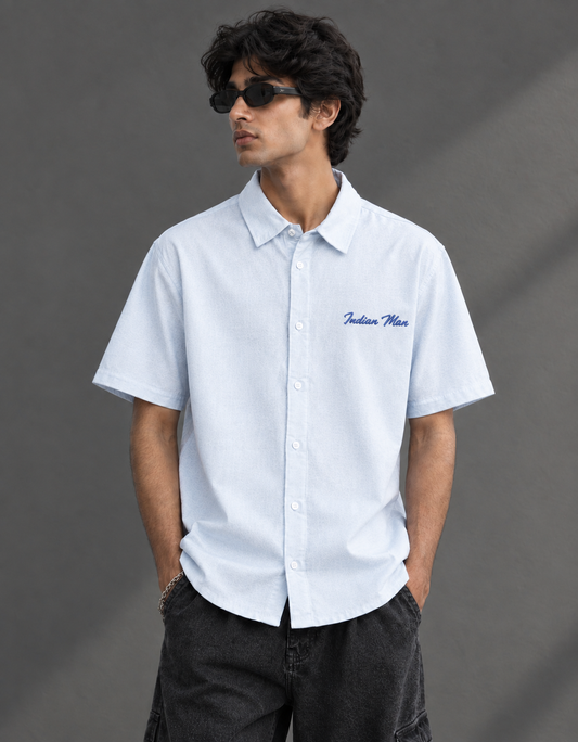 White Indian Man embroidered Shirt