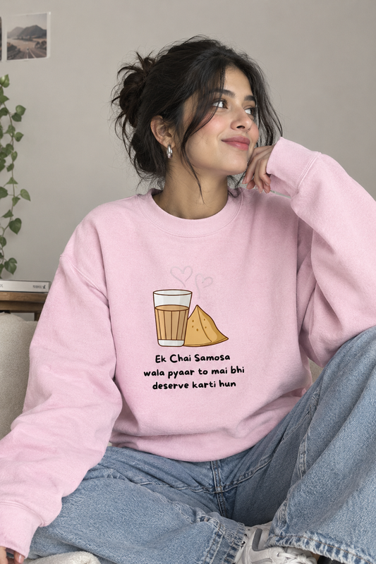 Chai samosa love Pink Sweatshirt for her