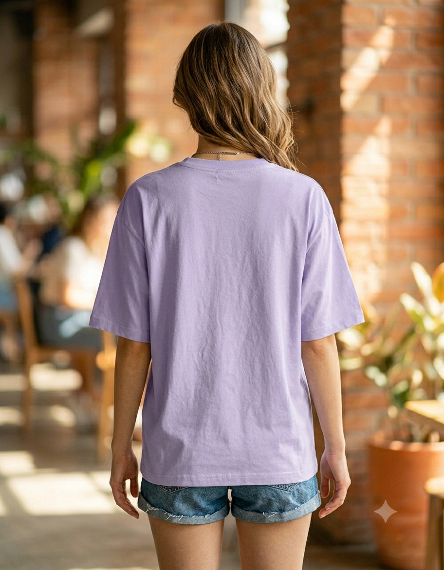Didi darr gayi lavender Oversized Tee for her