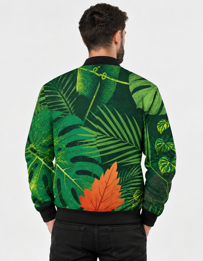 Green Jungle Bomber Jacket for him