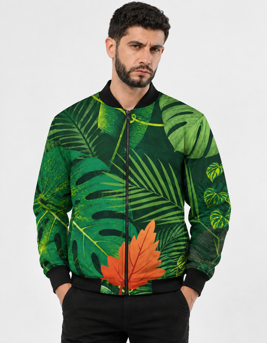 Green Jungle Bomber Jacket for him