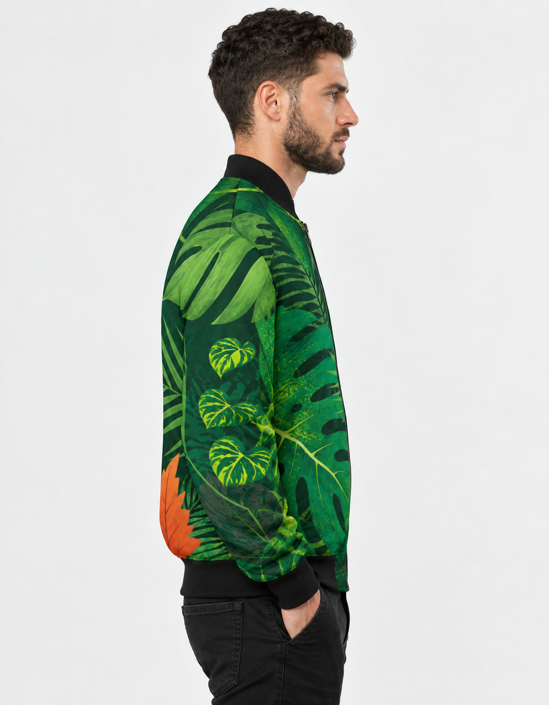 Green Jungle Bomber Jacket for him